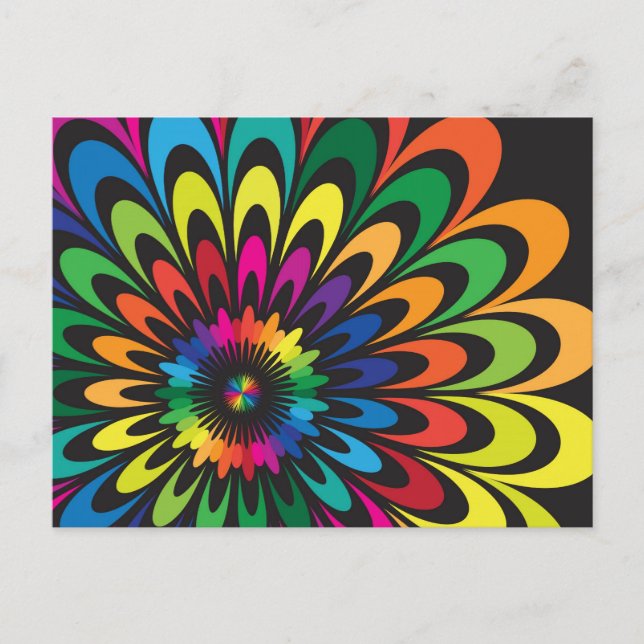 Abstract Colourful Flower. Postcard (Front)