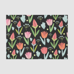 Abstract Colourful Flowers Tissue Paper