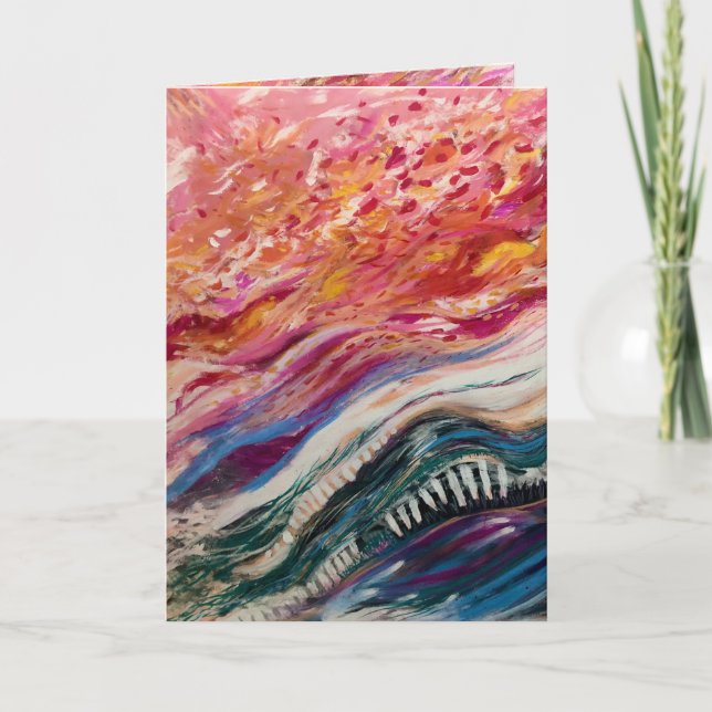 Abstract colourful flowing greeting card (Front)