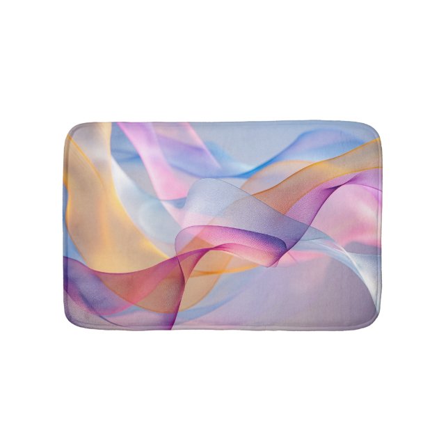 Abstract Colourful Flowing Ribbons Bath Mat (Front)