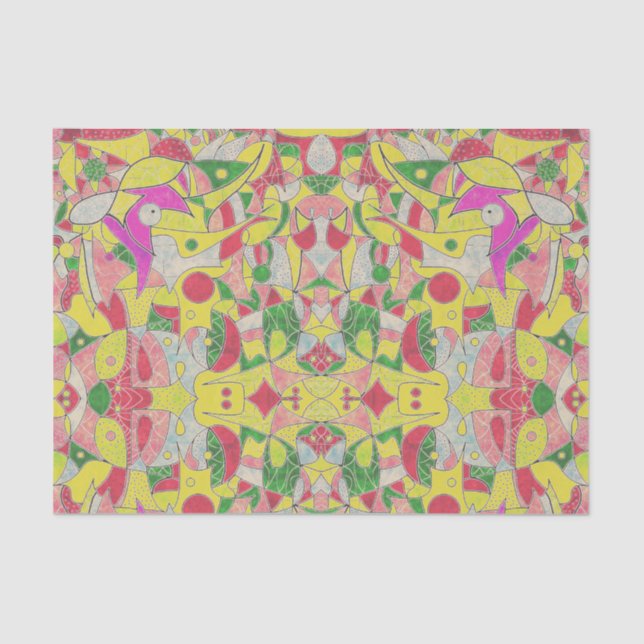 Abstract Colourful Fragmentary Patchwork Tissue Paper (Front)