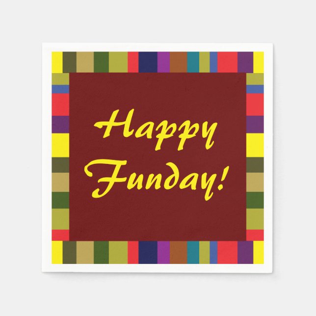 Abstract, Colourful, Funday Paper Napkins (Front)