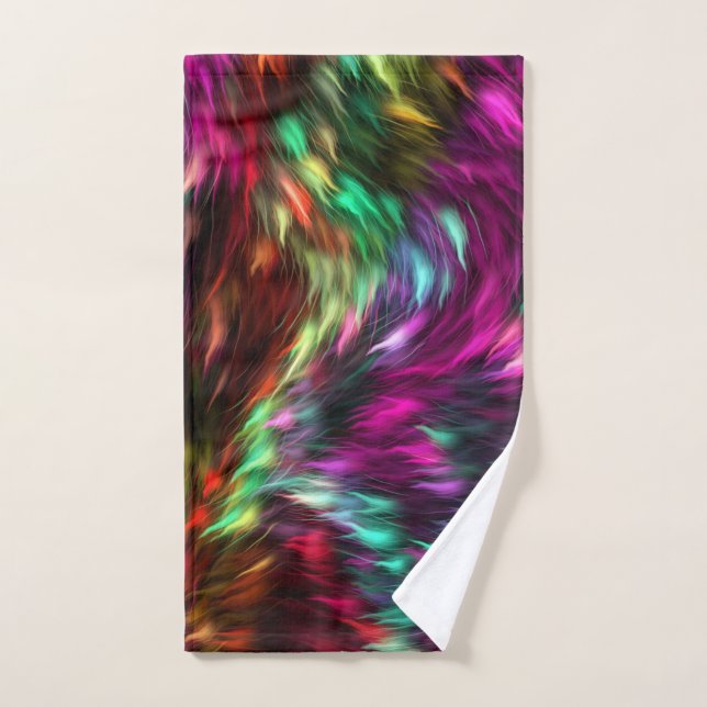 Abstract Colourful Fur Background-24605 Hand Towel (Hand Towel)