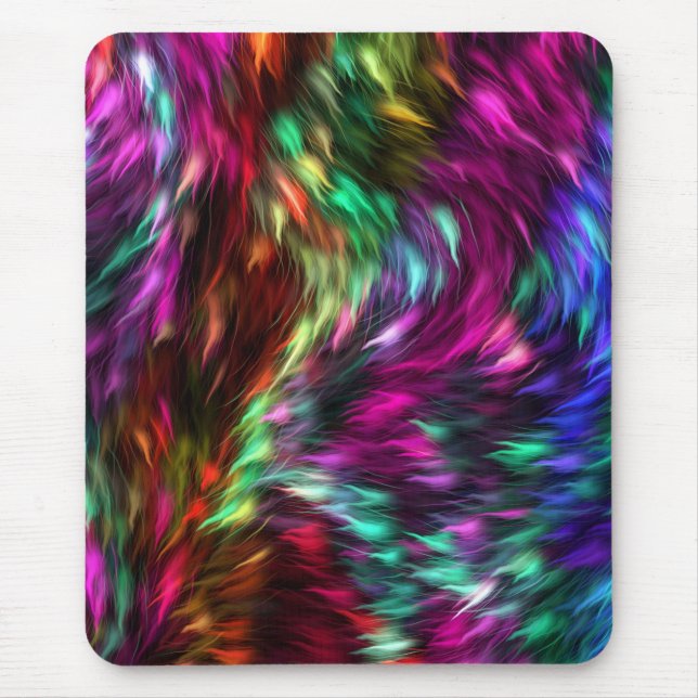 Abstract Colourful Fur Background-24605 Mouse Mat (Front)