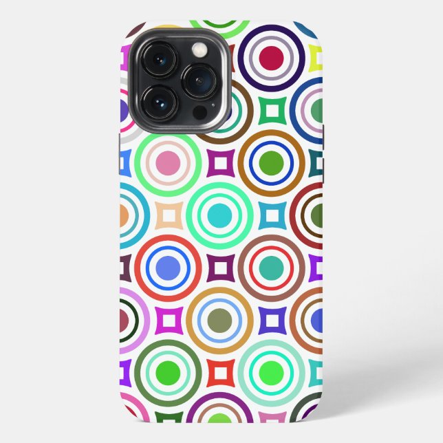 Abstract Colourful Geometric Circles iPhone Case (Back)