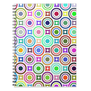 Abstract Colourful Geometric Circles Notebook