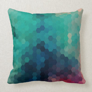 Abstract Colourful Geometric Digital Collage 3 Cushion