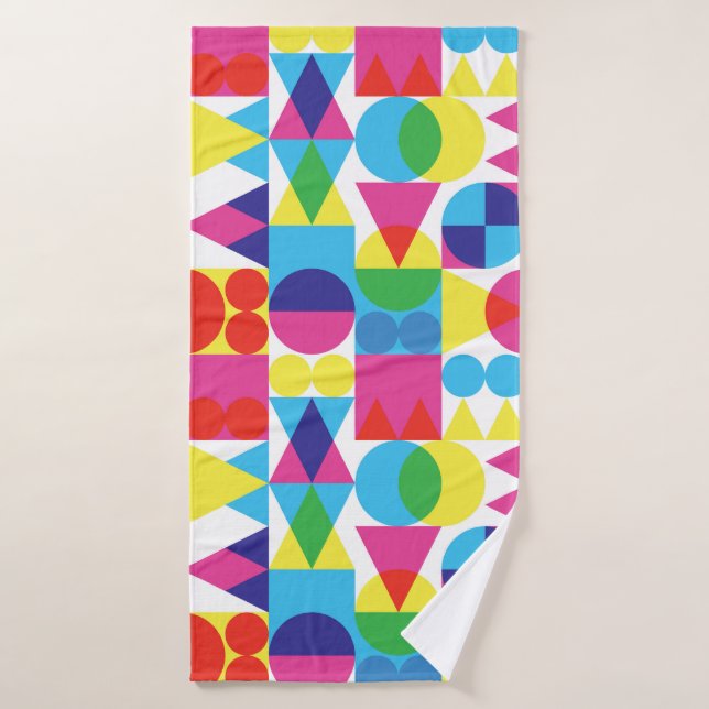 Abstract colourful geometric pattern design. bath towel (Bath Towel)