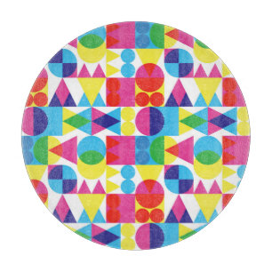 Abstract colourful geometric pattern design. cutting board