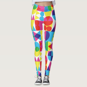 Abstract colourful geometric pattern design. leggings