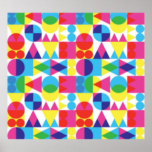 Abstract colourful geometric pattern design. poster