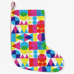 Abstract colourful geometric pattern design. small christmas stocking