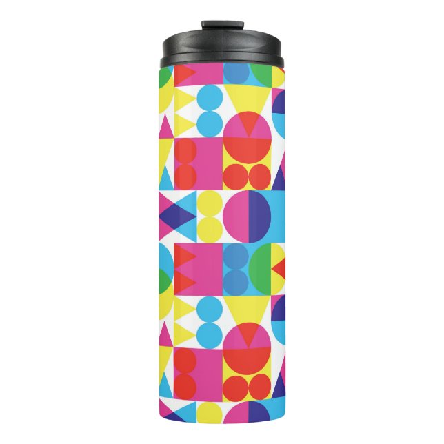 Abstract colourful geometric pattern design. thermal tumbler (Front)