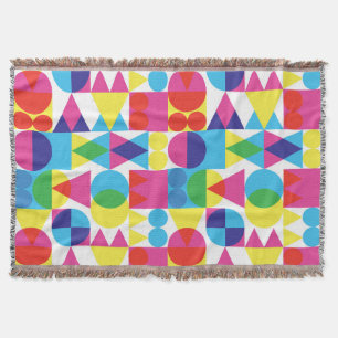 Abstract colourful geometric pattern design. throw blanket