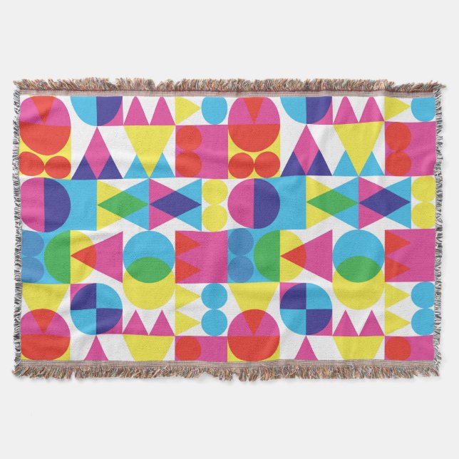 Abstract colourful geometric pattern design. throw blanket (Front)