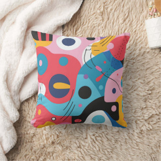 Abstract Colourful Geometric Patterns Cushion