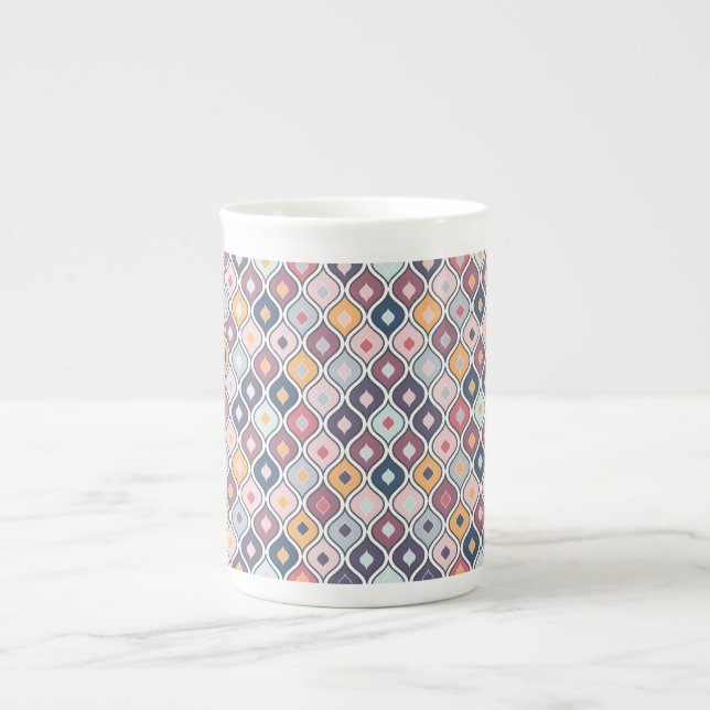 Abstract Colourful Geometric Seamless Pattern Bone China Mug (Front)