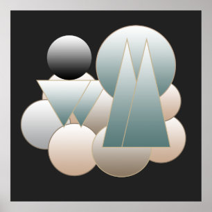 abstract colourful geometric shapes poster