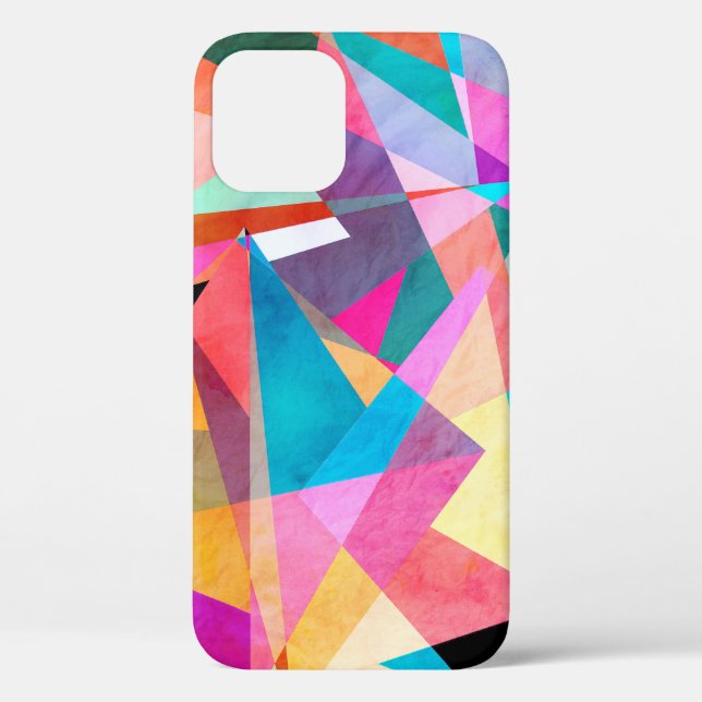 Abstract Colourful Geometric Watercolor Background Case-Mate iPhone Case (Back)