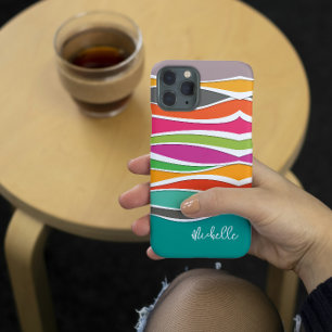 Abstract colourful geometric waves pattern name iPhone 13 case