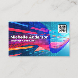Abstract Colourful Geometrics   Qr code  Business Card