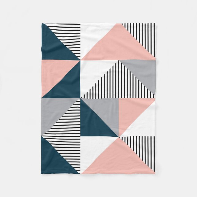 Abstract colourful geometry fleece blanket (Front)