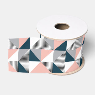 Abstract colourful geometry grosgrain ribbon