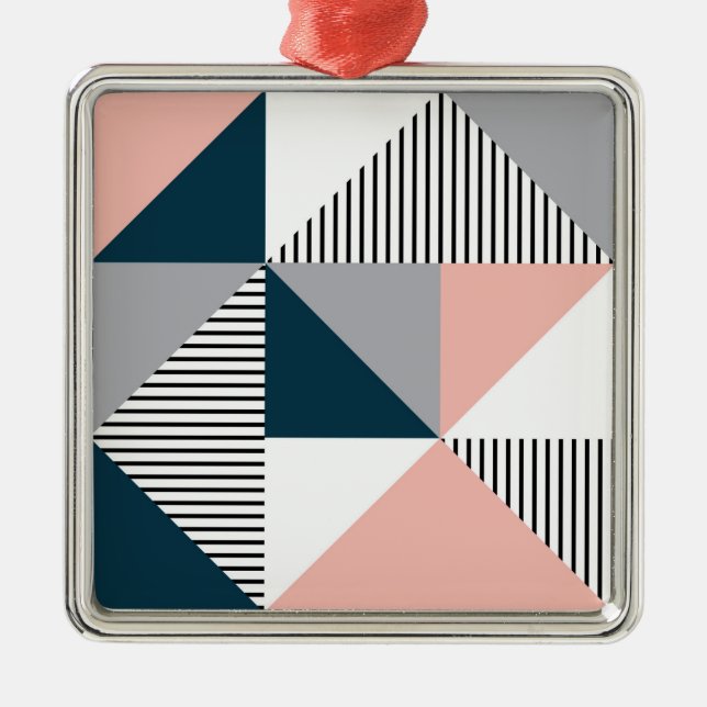 Abstract colourful geometry metal tree decoration (Front)