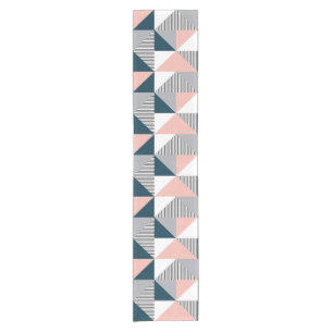 Abstract colourful geometry short table runner