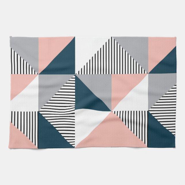 Abstract colourful geometry tea towel (Horizontal)