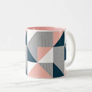 Abstract colourful geometry Two-Tone coffee mug