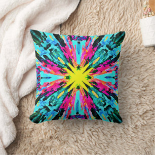 Abstract Colourful Glow Pattern Cushion