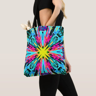 Abstract Colourful Glow Pattern Tote Bag