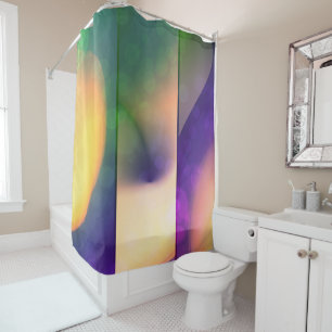 Abstract Colourful Golden Peach Shower Curtain
