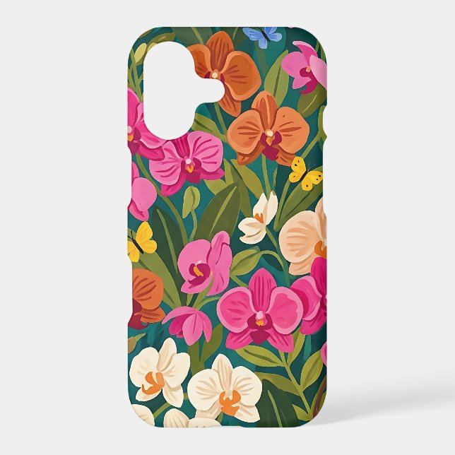 Abstract Colourful Gouache Orchids iPhone Cases (Back)