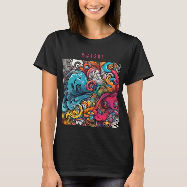 Abstract Colourful Graffiti Pattern Splash Art T-Shirt (Front)