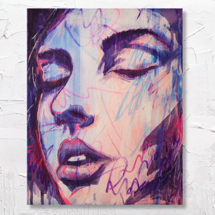 Abstract Colourful Graphic Woman Portrait Art Prin Poster