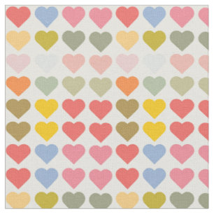 Abstract colourful heart love pattern Fabric
