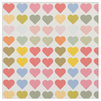 Abstract colourful heart love pattern Fabric
