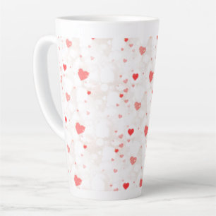 Abstract Colourful Hearts Pattern Latte Mug