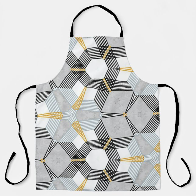 Abstract colourful hexagon square geometric seamle apron (Front)