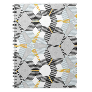 Abstract colourful hexagon square geometric seamle notebook
