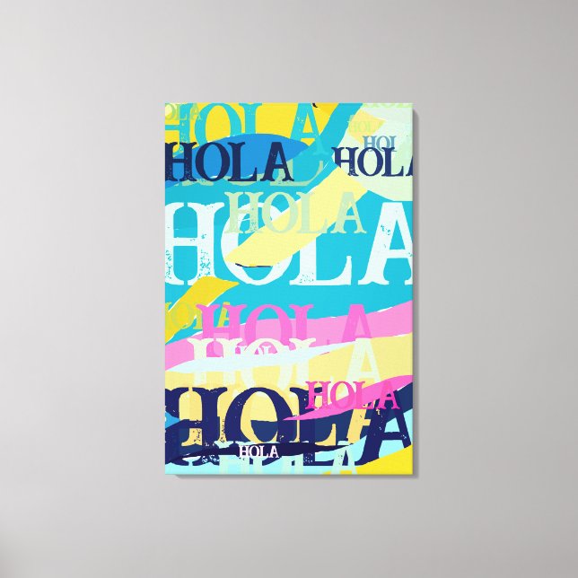 Abstract Colourful Hola Canvas Print (Front)