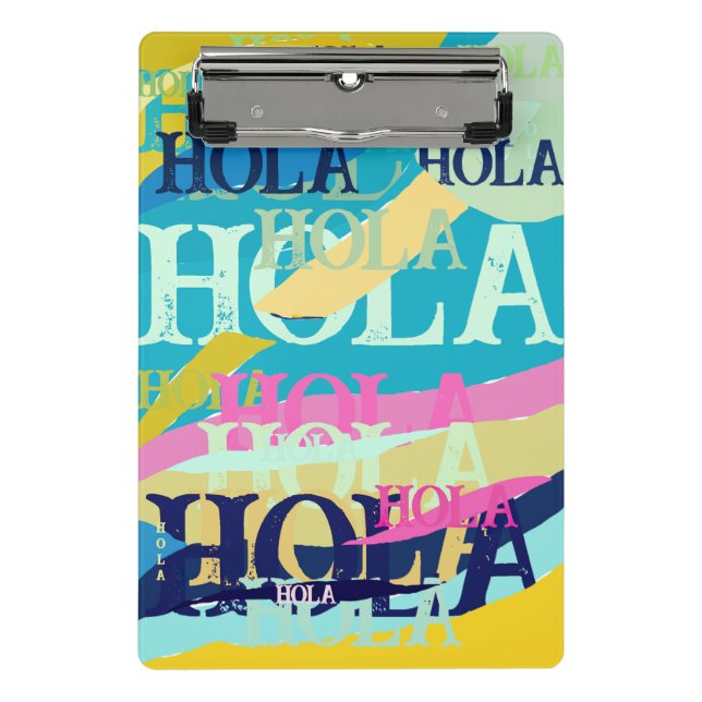 Abstract Colourful Hola Mini Clipboard (Front)