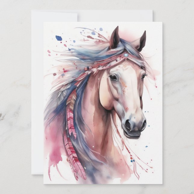 Abstract Colourful Horse  Card (Front)