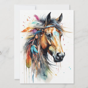 Abstract Colourful Horse Card