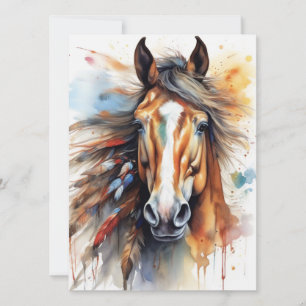 Abstract Colourful Horse  Card