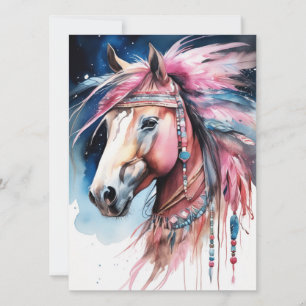 Abstract Colourful Horse  Card