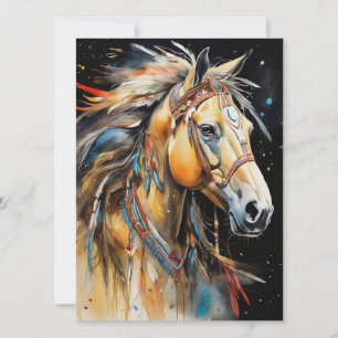 Abstract Colourful Horse  Card