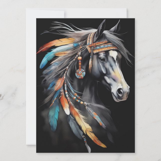 Abstract Colourful Horse  Card (Front)